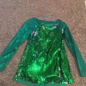 Green dance costume dress.